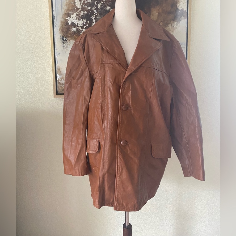 Vintage Royal knight genuine leather jacket size 46